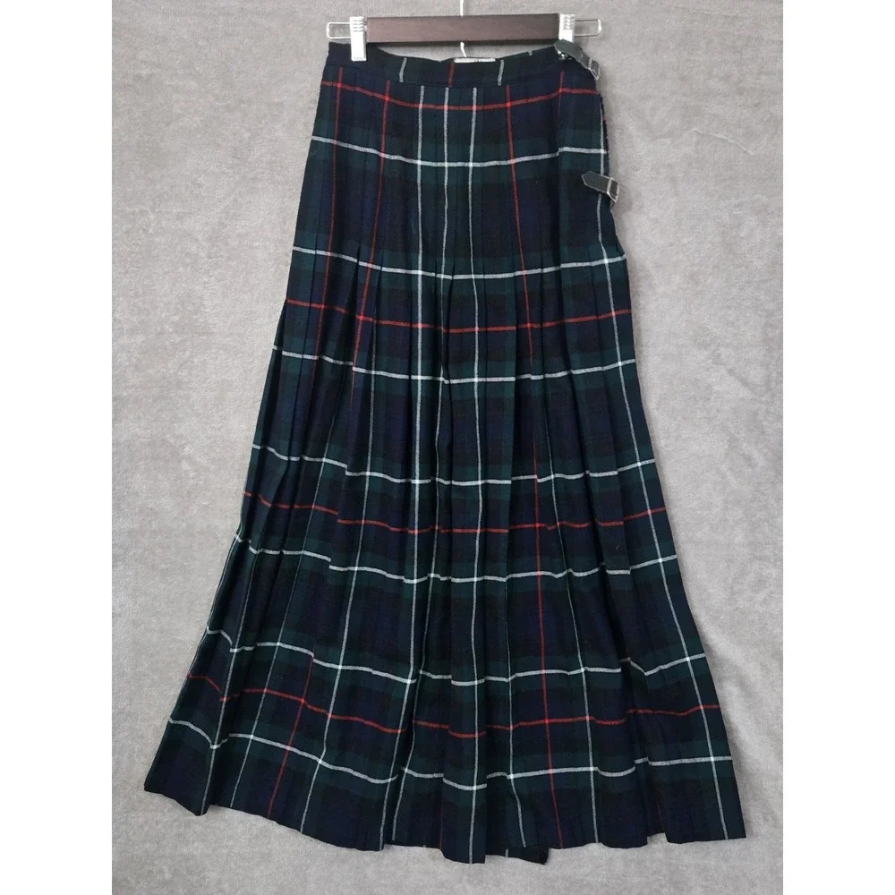 The Scotch House Skirt Womens‎ Size 14 Blue Tartan Plaid Pure Wool Kilt Scotland